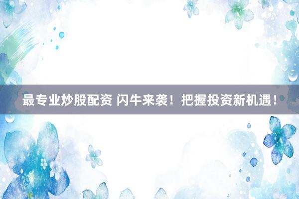 最专业炒股配资 闪牛来袭！把握投资新机遇！