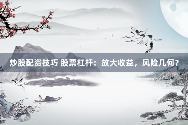 炒股配资技巧 股票杠杆：放大收益，风险几何？