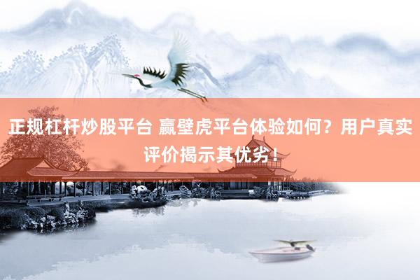 正规杠杆炒股平台 赢壁虎平台体验如何？用户真实评价揭示其优劣！