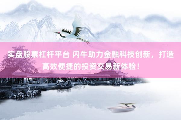 实盘股票杠杆平台 闪牛助力金融科技创新，打造高效便捷的投资交易新体验！