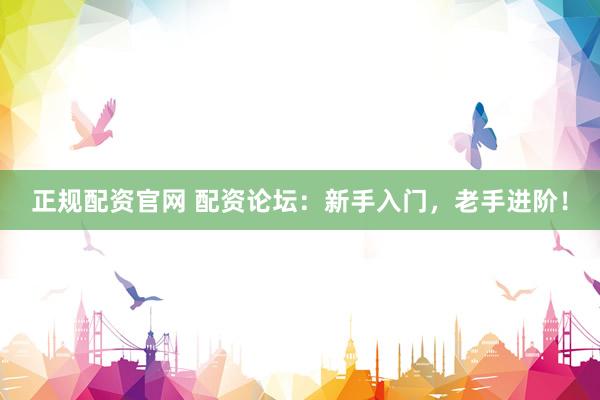 正规配资官网 配资论坛：新手入门，老手进阶！