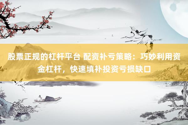 股票正规的杠杆平台 配资补亏策略：巧妙利用资金杠杆，快速填补投资亏损缺口