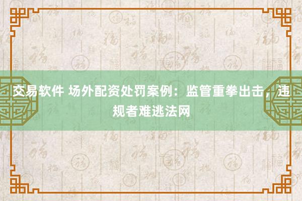 交易软件 场外配资处罚案例：监管重拳出击，违规者难逃法网