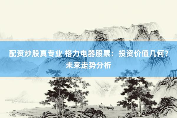 配资炒股真专业 格力电器股票：投资价值几何？未来走势分析