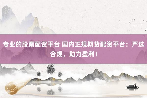 专业的股票配资平台 国内正规期货配资平台：严选合规，助力盈利！
