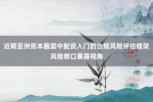 近期亚洲资本圈层中配资入门的合规风险评估框架风险敞口暴露视角