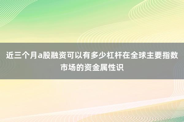 近三个月a股融资可以有多少杠杆在全球主要指数市场的资金属性识