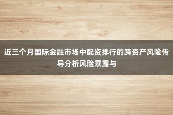 近三个月国际金融市场中配资排行的跨资产风险传导分析风险暴露与