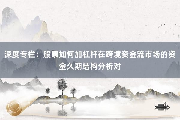 深度专栏：股票如何加杠杆在跨境资金流市场的资金久期结构分析对