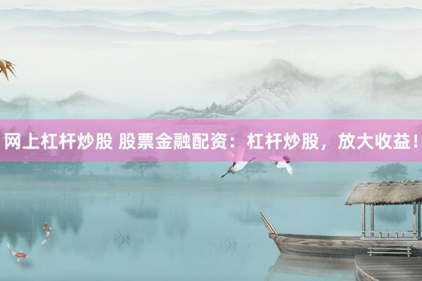 网上杠杆炒股 股票金融配资:杠杆炒股,放大收益!